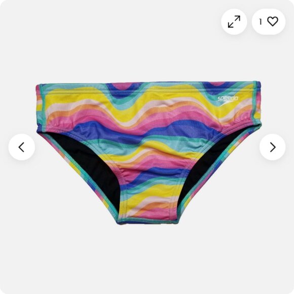 SPEEDO Rainbow Wave One Print Swim Briefs Bottom 6677E1M - Picture 1 of 9